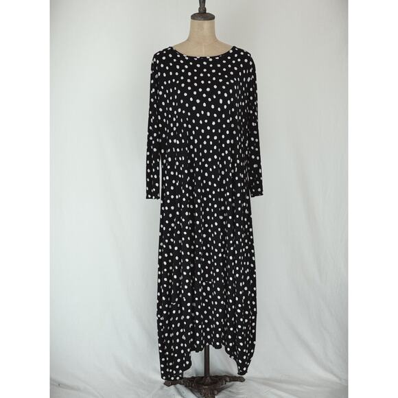 COMFY USA Black & White Polka Dot Balloon Dress 1X REALLY CUTE!!! #0078 - Picture 1 of 7